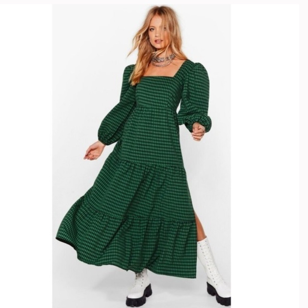 Nasty Gal Green Maxi Dress